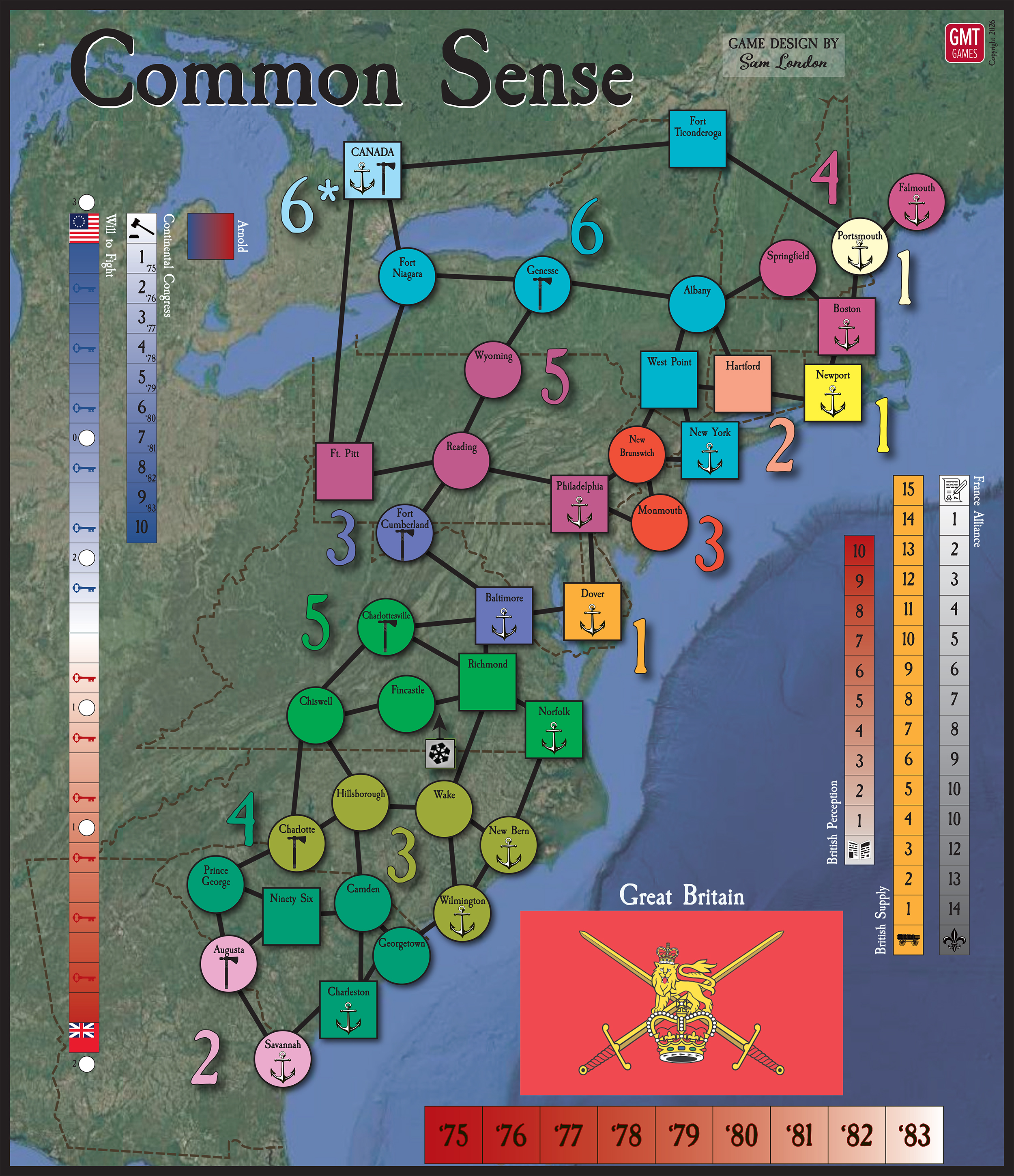GMT Games - Common Sense: An American Revolution, 1775-1783