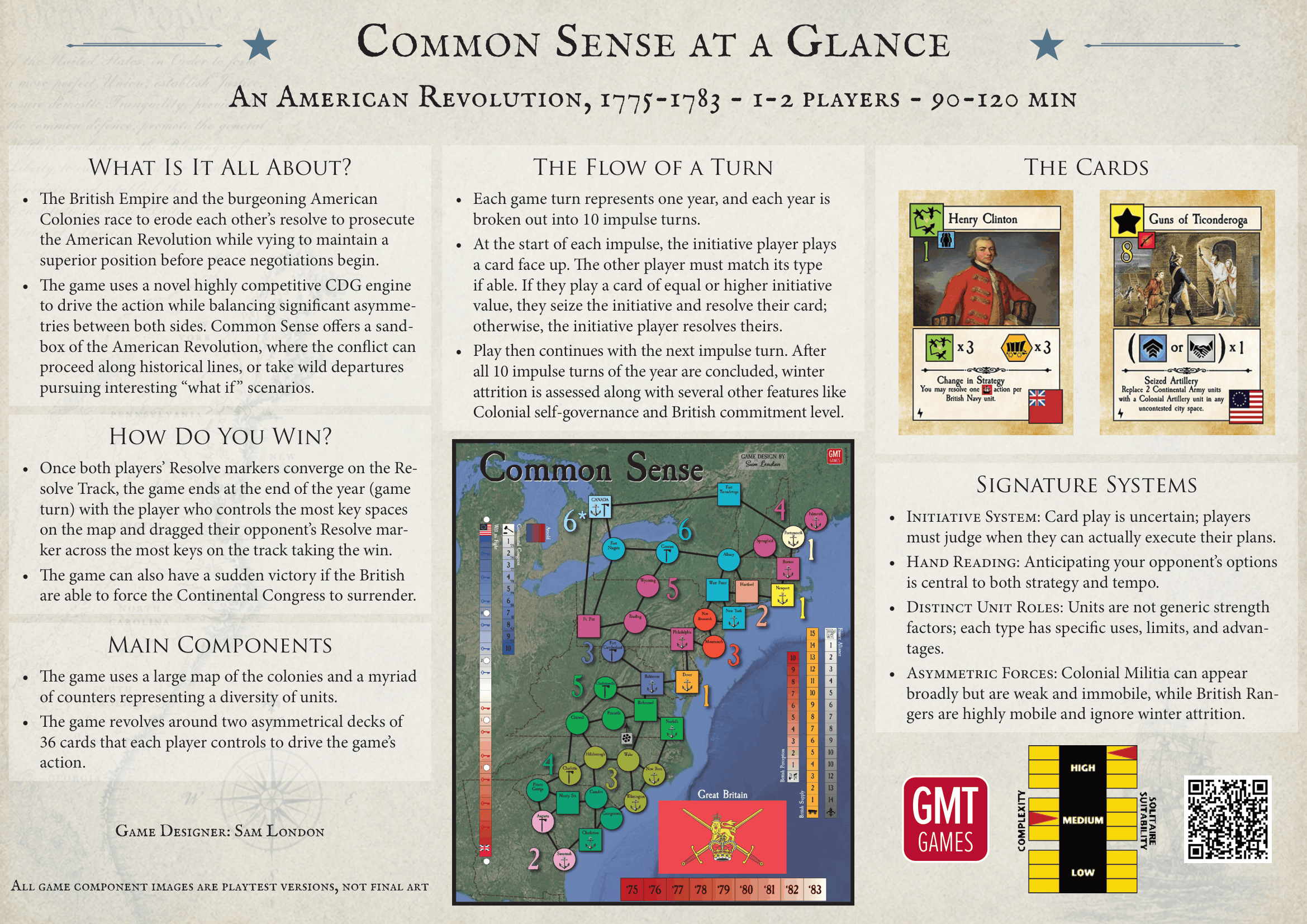 GMT Games - Common Sense: An American Revolution, 1775-1783